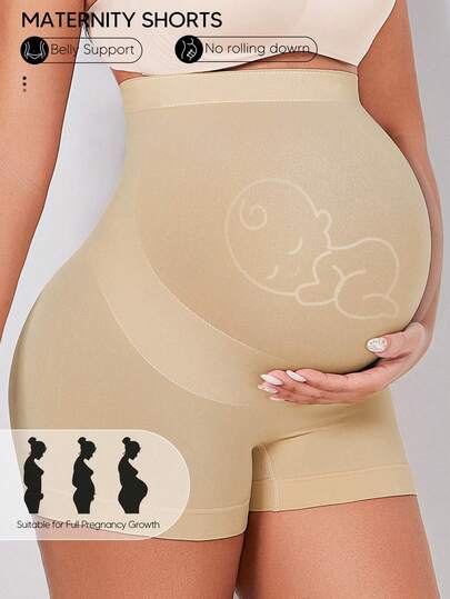 Suprenx Pantalones cortos de maternidad con cintura alta y elástica, con panel de vientre expandible, ropa deportiva de yoga, edición navideña