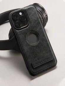 1pc Premium Leather Texture Shockproof Phone Case Compatible With IPhone 12 13 14 15 16 17 Pro Max Plus, Galaxy S24 S23 S22 Ultra Plus - 黑色 - 查看 3