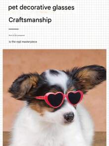 一副小型犬太阳镜，心形设计，防紫外线，可调节镜带，防水防风防雾，保护狗狗眼睛，适合海滩玩耍。猫狗通用，时尚可爱拍照道具，生日礼物，防晒（随机新旧款） - 彩色 - 查看 8