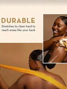 1pc African Net Loofah, Unisex, Can Be Used For Body Exfoliation, Body Scrub, Back Scrub, Makes Skin Smooth, Stretchable Up To 66 Inches - Multicolor - View 4