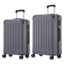 YONSLY Suitcase 20/24/28 Inches With TSA Lock Double‑Track YKK Zippers 4 Wheels 360° Mesh Pocket Hard Shell Suitcase Trolley 2/3/4‑Piece Set - Dark Grey - View 10