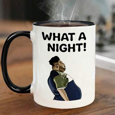 多么精彩的一夜！这款双面高清印花陶瓷马克杯图案有趣，充满美式幽默，适合居家/办公使用，耐热陶瓷材质，可用于早餐、微波炉和洗碗机，冷热饮皆宜。