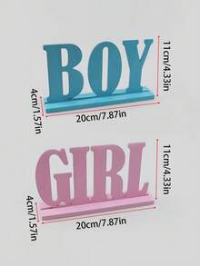 1件/2件装木质桌面装饰，性别揭晓桌面装饰，男孩女孩字母桌面标牌带底座，家居装饰，桌面配件 - 多色 - 查看 8