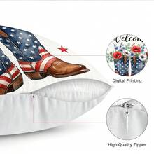 4 buc. fețe de pernă decorative cu imprimeu pe o singură față, din catifea piersică, cu tema Zilei Independenței și libertate, 100% poliester, decor pentru canapea și dormitor în living, dimensiuni asortate 40x40cm/45x45cm/50x50cm, fără inserții de pernă - Sărbătorirea Zilei Independenței cu accent pe libertate - Vizualizare 11