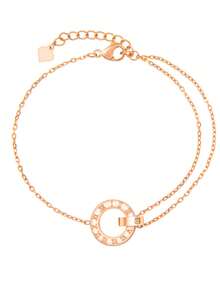 1件玫瑰金永恒双环交织经典手链项链套装，镶嵌小钻石 - 生日礼物、情人节礼物、周年纪念礼物、毕业礼物、母亲节礼物、父亲节礼物、感恩节礼物 - 玫瑰金 - 查看 10