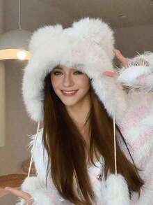 1pc Solid Color Women Knitted Hat, Cozy Cute Simple Design For Outdoor Wear In Autumn & Winter Valentine's Day Winter Outfits - Nhiều màu - Xem 10