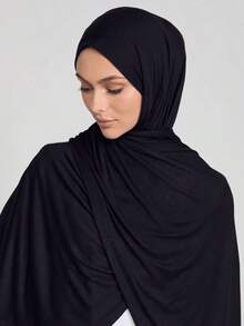 Women Hijab Elegant And Soft Solid Color Scarf, Comfortable Versatile Headband Everyday Wear Dress - Brown - View 2