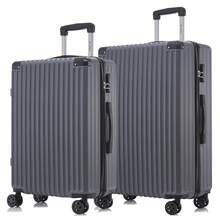 YONSLY 2-Piezas Juego de Maletas 20/28 Pulgadas con 4 Ruedas 360° Cerradura de Combinación Bolsa de Malla Asa de Goma Suave Trolley Maleta de Viaje Maleta con Ruedas Equipaje de Mano Maleta de Viaje Rígida Para Viajes Largos Viajes de Negocios Vacaciones Regalo (Juego de 2 L&XL) - Gris Oscuro - Ver 1