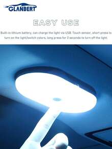 GLANBERT Đèn trần sạc không dây từ tính 8 bóng LED, đa chức năng trang trí nội ngoại thất xe hơi/thuyền/xe kéo/xe RV/xe tải. - A - Xem 11