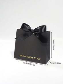 10个方形感谢礼盒，配缎带蝴蝶结，优雅特别感谢派对糖果盒，可定制礼品包装，适用于婚礼招待会、生日派对、婴儿派对、新娘派对、宾客糖果巧克力礼盒 - 6x6x10cm - 查看 8