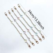 Fashionable Polka Dot Transparent Heart-Shaped Phone Lanyard, Handmade Faux Pearl Glass Bead Phone Charm, Valentine's Day Gift - Multicolor - View 4