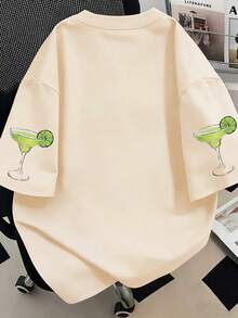 Áo thun thiết kế Margarita phong cách retro ngày 5 tháng 5, áo thun vui nhộn mừng lễ hội Mexico, áo thun mùa hè nhâm nhi Margarita chấm khoai tây chiên dành cho nữ, áo thun cho kỳ nghỉ xuân. - Màu be - Xem 2