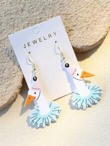 1 Đôi bông tai acrylic thanh lịch dành cho nữ, in hình thiên nga ba lê, và rất duyên dáng. - Nhiều màu - Xem 2