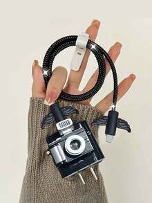 5pcs TPU Black Camera Protector Case, Suitable Compatible With Apple 18W/20W Fast Charger And Data Cable - Multicolor - View 1