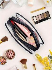 Cute Nail Art Themed PVC Makeup Travel Bag - Perfect For Brides And Nail Technicians; Heart-Shaped Makeup Pouch Is A Must-Have Gift For Women's Birthdays And Honeymoons - Multicolor - View 3