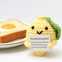 1pc Crocheted Lemon Doll, Conveys Sincerity And Inspiration. Crocheted Dolls Can Make Me Or My Loved Ones Feel Happy. This Is Not Only A Gift For Yourself, But Also A Unique Gift For Friends Or Family. - Multicolor - View 5