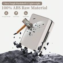 4-Piece ABS Hard-Shell Luggage Set, Consisting Of Hard-Shell Suitcases In Sizes S, M, L And XL, Equipped With A Retractable Gel Handle And 4 Smooth-Rolling Wheels; Durable And Lightweight Travel Suitcases With Lock. - 白色 - 查看 3