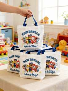 Paw Patrol 1pc Cartoon Canvas Tote Bag, Suitable As Birthday, Back To School, End Of Term Gift, Featuring Characters Like Rubble, Chase, Rocky, Zuma, Skye, Everest, Tracker, Tuck, Ella, Rex, WildCat, Liberty, Can Be Used As Classroom Gift, Office Stationery Storage Bag And Student Handbag - Multicolor - View 8