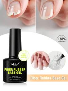 GLOZ Clear Fiber Glass Rubber Base Gel Nail Polish For Repair Broken Nails StrengthenerGel Base Coat Transparent Brush On Building Gel In A Bottle Soak Off Curing Requires - 1PC - View 7