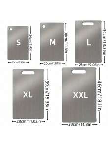 1件套优质不锈钢砧板套装 - 耐用、易清洁、厨房必备、节省空间、防锈 - 銀色 - 查看 4