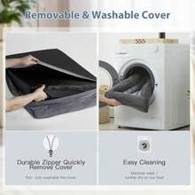 WNPETHOME - Cama extragrande para perro lavable con funda impermeable extraíble sofá cama grande ortopédico para mascotas con lados de refuerzo para dormir - gery oscuro - Ver 5