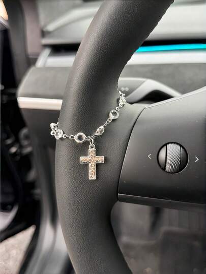 1 szt. Luksusowy kryształowy łańcuszek dekoracyjny na kierownicę samochodu