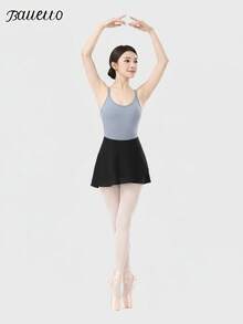 balletto 松紧腰系带芭蕾舞裙，连体舞蹈表演裙，黑色春季款 - 黑色 - 查看 4