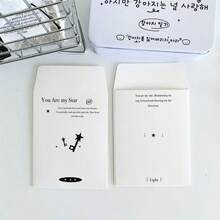 INS Style Clover & Bow Black And White Postcard/Greeting Card Envelope, Kraft Paper Card Packaging Supplies, Suitable For Back To School Season - Multicolor - View 8