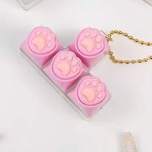 1pc/Cute Cat Paw Keychain Pendant With Button Combination, Suitable For Placing On Desks, Keychains, Headphone Clips, Phone Hooks, And Other Exquisite Small Gifts - Multicolor - View 2