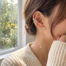 2 chiếc, Khuyên tai hình bướm thần tiên, Phụ kiện sang trọng lấp lánh như kim cương, Khuyên tai không cần xỏ lỗ hình cánh bướm, Phong cách hot của các ngôi sao mạng - Nhiều màu - Xem 3