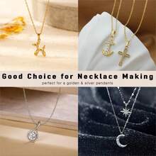 5件套项链链条，不锈钢链，带龙虾扣，银色和镀金项链配件，用于珠宝制作 - 彩色 - 查看 8