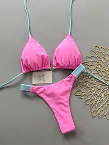 Women Bikini Sets - Watermelon Pink - View 2