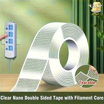 Double-Sided Nano Removable Transparent PET Tape - Heavy Duty Super Sticky Tape, Suitable For Home And Office Use, Length 100-500cm