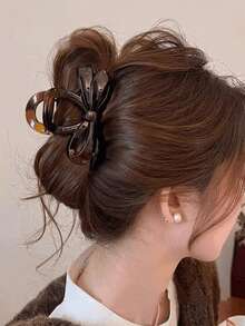 4pcs/Set 3.15" Bow Claw Clips, Simple & Versatile Fashion Hair Claw Hair Accessories, Suitable For Daily, Casual, Party, Beach, Vacation, Hairstyling, Washing, Makeup, Outfit Decoration, Spring, Summer, Autumn, Winter Summer Beach Hair Clips,Travel,Birthday - Multicolor - View 4
