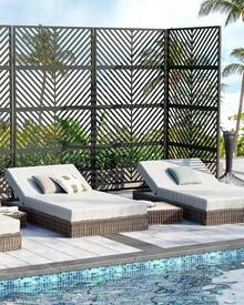 Pantalla de privacidad de metal independiente para patio al aire libre - Panel decorativo resistente a la oxidación | Diseño a prueba de intemperie | Pantalla de privacidad de patio, metal independiente - 47,2 x 70,8 pulgadas - Ver 6