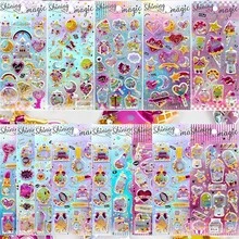 1/6 心形亮面3D浮雕貼紙含亮粉、3D蓬鬆貼紙、金箔裝飾、可愛柔軟可重複使用日系貼紙，適用於手工藝、剪貼簿、手帳、獎勵DIY、派對及手機裝飾 - 彩色 - 查看 4