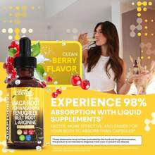 Organic Maca Root Liquid Drops With Ashwagandha, Fenugreek, Beet Root And L-Arginine Liquid Multivitamin For Women And Men - Adapto Drive Supplement - 200克 - 查看 8