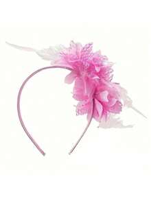 1件优雅女士肯塔基德比帽、茶会帽、婚礼头纱发夹 - 彩色 - 查看 8