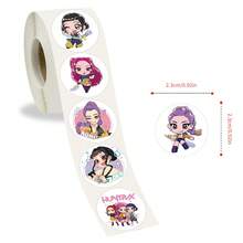 Hasbro Bộ 500 nhãn dán cuộn hình cô gái phù thủy K-Pop hoạt hình dùng cho sổ kế hoạch, sổ tay tự làm và nhãn niêm phong văn phòng phẩm. - Nhiều màu - Xem 2