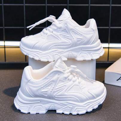 2026 Spring New Kids Outdoor Sports Shoes, Girls White Breathable Non-Slip Running Shoes, Boys