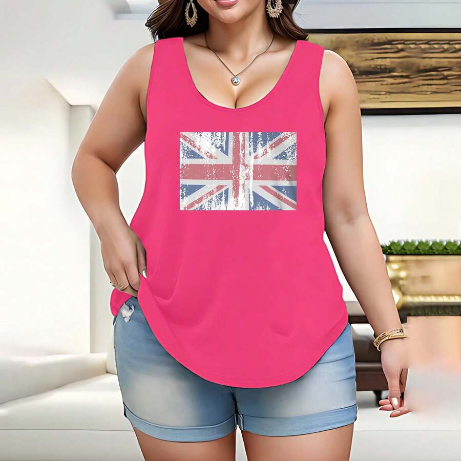 Flag Of England Vintage British Flag United Kingdom Gift Women's Crop Top Plus Size Tank Top Women Racerback Tank High Neck,Ribbed Knit Dressy Sporty Athletic Fit Soft Stretch Fabric Breathable Moisture Wicking Chicken Print Graphic Cute Animal Pattern Funny Slogan Vintage Distressed Multiple Sizes 1X-5X Perfect Christmas Halloween Birthday Gift Home Decor Uplifting Present Friends Family Happy Valentine's Day New Year Oversized Couple Streetwear Fashion Brand Mom Life Tee Proud Mama Best Mom Ever Mother's Day World Cup Soccer Fan Jersey - 粉色 - 查看 1