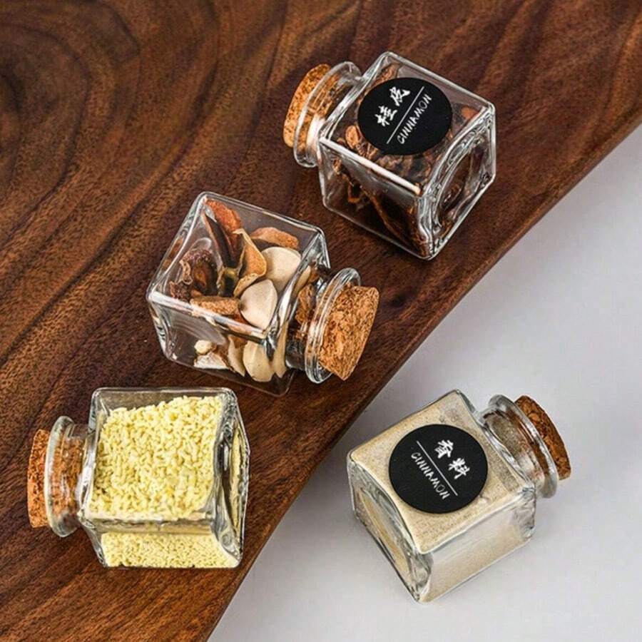 6/12/24/48个装方形玻璃瓶带盖，小玻璃罐，多用途迷你试管，适用于糖果、药水、香料、DIY工艺品、礼品、生日、婚礼和派对