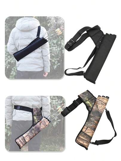 1个箭筒，可拆卸腰挂式箭筒，射箭配件，用于靶场练习的弓箭筒，可调节箭筒