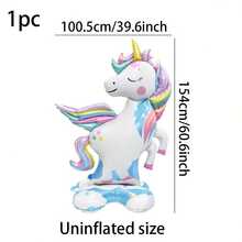 4D Unicorn Aluminum Foil Balloon, Large Unicorn Balloon Suitable For Children's Birthday Party, Gathering Decoration Toy Balloon - Multicolor - View 14