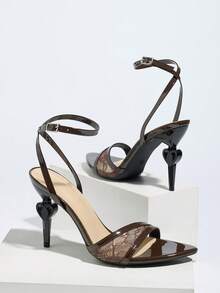 Giày sandal cao gót nữ, dép hở mũi ren lưới xuyên thấu gợi cảm, giày cao gót mũi nhọn màu nâu cà phê sang trọng, mũi nhọn hình trái tim đa năng, thích hợp cho buổi tối đi chơi, du lịch, kỳ nghỉ, Lễ Tạ ơn, Giáng sinh, Ngày động, Ngày của Mẹ, Halloween, Ngày Quốc tế Phụ nữ, quà tặng Ngày Valentine. - Cà phê nâu - Xem 7