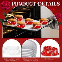 6/12pcs Heart-Shaped Cake Cups, Suitable For Wedding, Party, Anniversary, Pudding, Tiramisu Cups With Lids - View 2