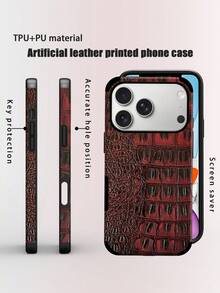 Crocodile Pattern Dark Red