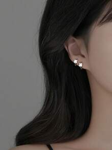 1 pieza Pendientes de plata de ley 925 con lazo y borla, elemento de caramelo, adecuados para uso diario de mujeres, regalo perfecto para novia, madre y hermana - soltero - Ver 8