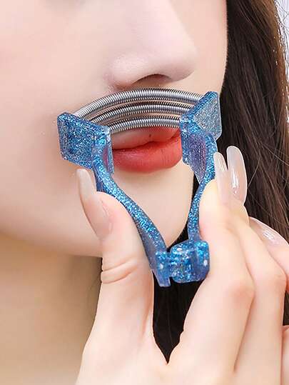 1个弹簧式面部脱毛器，新款面部唇部脱毛镊子，男女通用眉毛修剪器，适合旅行和居家使用