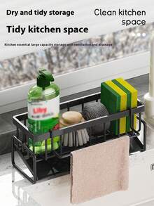 Multi-Function Dishcloth Rack, Countertop Storage Organizer, Kitchen Sponge Holder, Detergent Rack - Multicolor - View 5